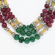 David Webb Platinum Multi-Strand Precious Gem Necklace