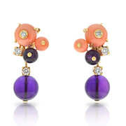 Cartier Delices de goa Delices De Goa Diamond, Coral And Amethyst Earrings