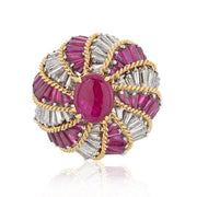 David Webb Gold Ruby Diamond Turban Ring