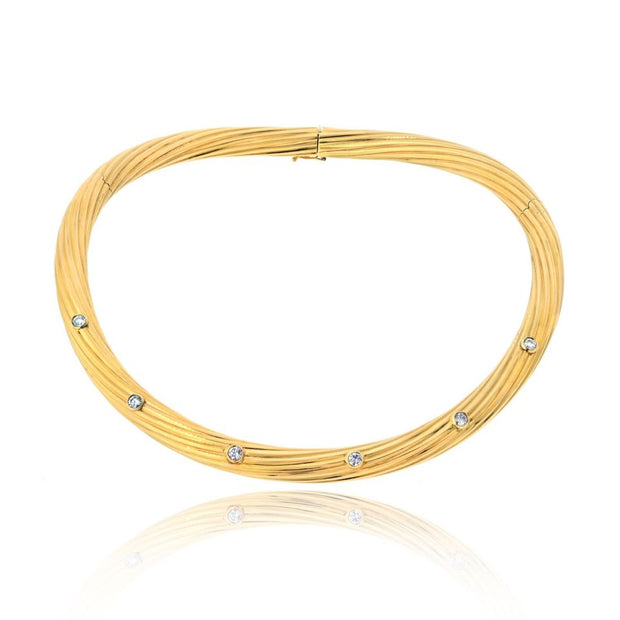 Cartier Fluted Twist Diamond Choker Necklace