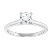 14K White Gold 5/8 CTW Cushion-Cut Diamond Solitaire Ring