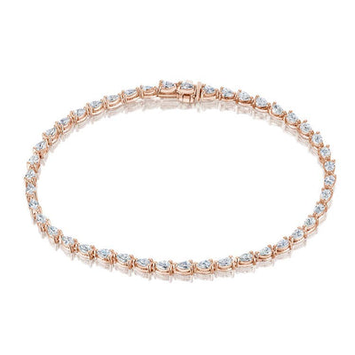 Pear Diamond Tennis Bracelet in 18k Rose Gold