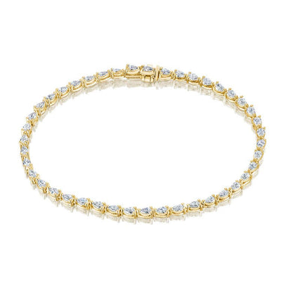 Pear Diamond Tennis Bracelet in 18k Yellow Gold