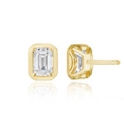 Emerald Diamond Stud Earring - 1ct