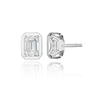 Emerald Diamond Stud Earring - 1.5ct