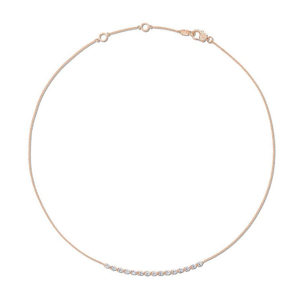 Pear Diamond Necklace in 18k Rose Gold