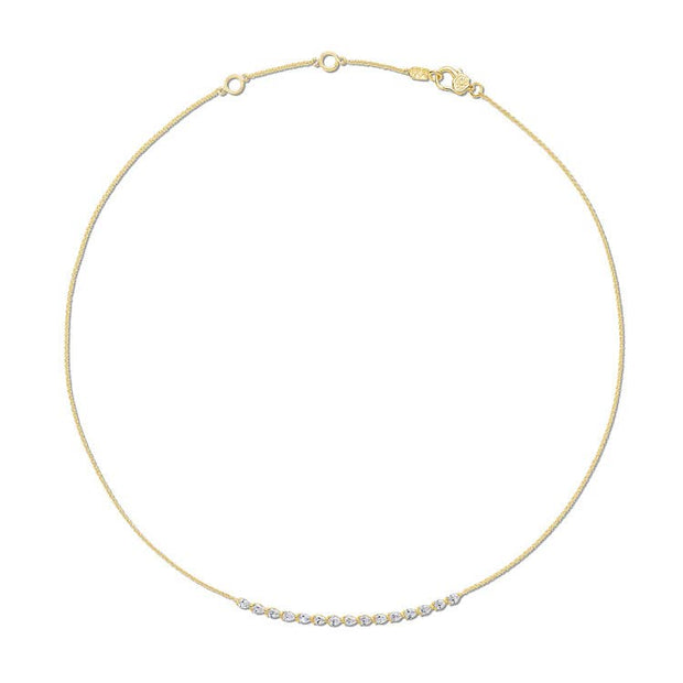 Pear Diamond Necklace in 18k Yellow Gold