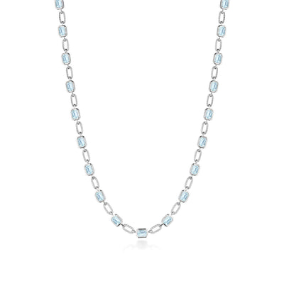 Sky Blue Topaz Link Necklace