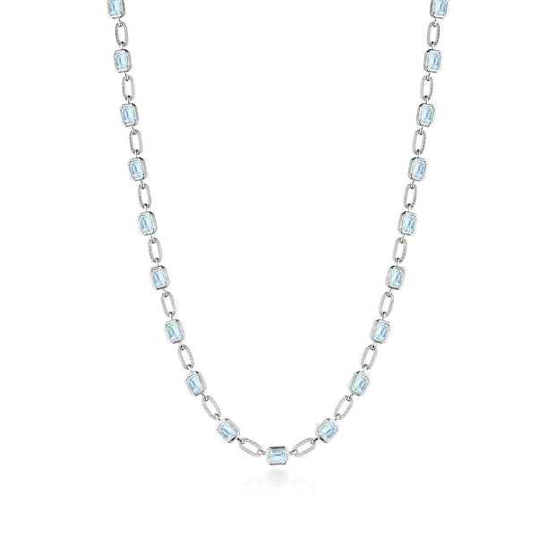 Sky Blue Topaz Link Necklace