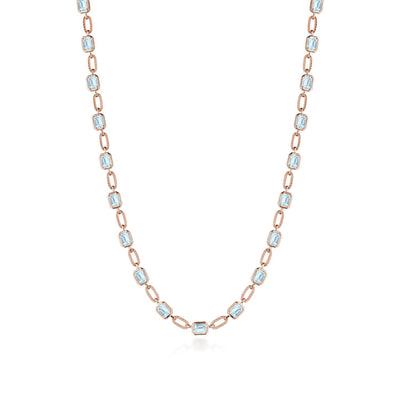 Sky Blue Topaz Link Necklace