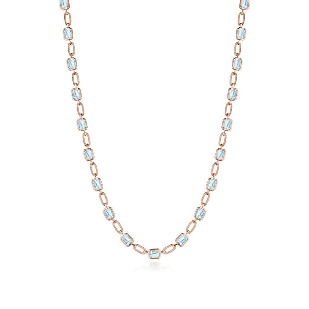 Sky Blue Topaz Link Necklace