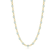 Sky Blue Topaz Link Necklace