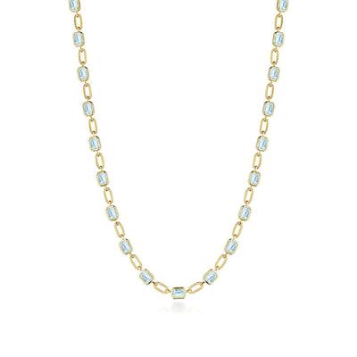 Sky Blue Topaz Link Necklace