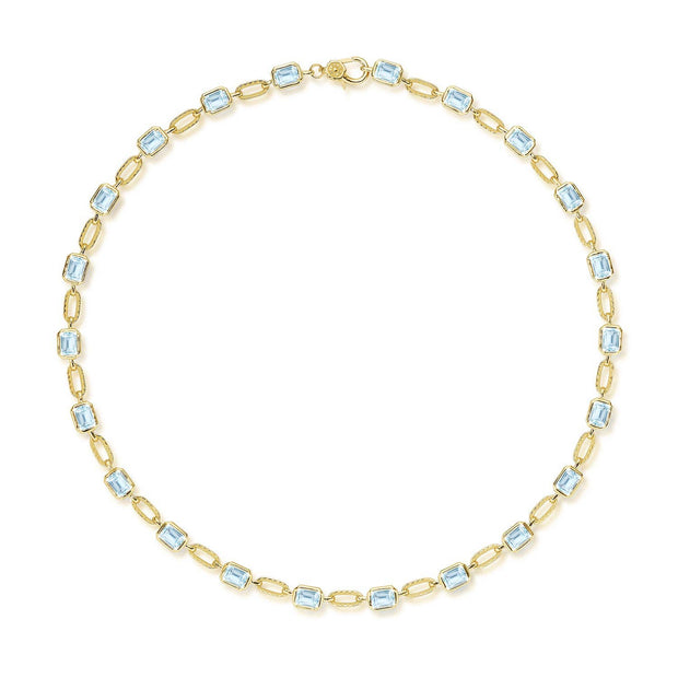 Sky Blue Topaz Link Necklace