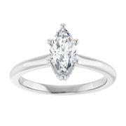 14K White Gold 3/4 CTW Marquise Diamond Solitaire Engagement Ring