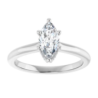14K White Gold 3/4 CTW Marquise Diamond Solitaire Engagement Ring