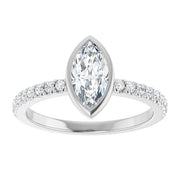 14K White 9x4.5 mm Marquise Engagement Ring