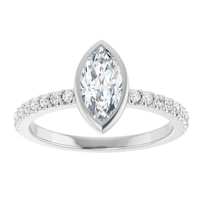 14K White 9x4.5 mm Marquise Engagement Ring