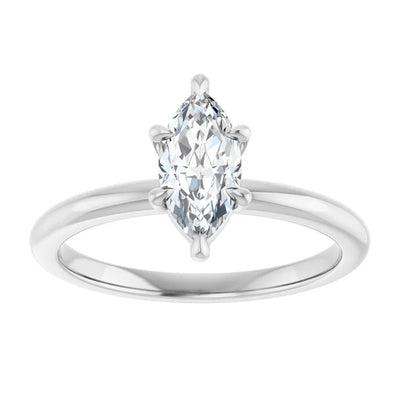 14K White Gold 3/4 CT Marquise Diamond Solitaire Engagement Ring