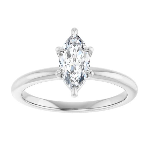 14K White Gold 3/4 CT Marquise Diamond Solitaire Engagement Ring