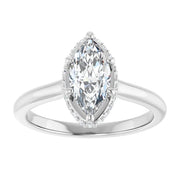 14K White Gold 1 1/8 CTW Marquise Halo Diamond Ring