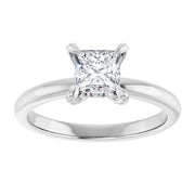 14K White Gold 3/4 CTW Princess Diamond Solitaire Engagement Ring