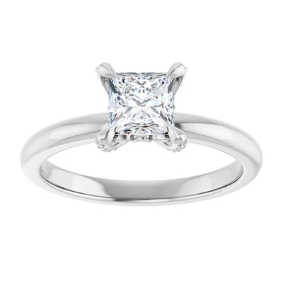 14K White Gold 3/4 CTW Princess Diamond Solitaire Engagement Ring
