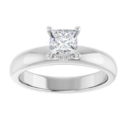 14K White Gold 1/2 CTW Princess Diamond Solitaire Engagement Ring