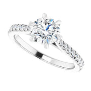 Classic Cathedral French-Set Diamond Accented Engagement Setting
