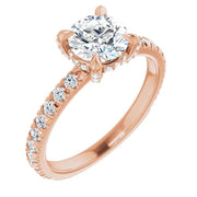 French-Set Diamond Encrusted Engagement Setting