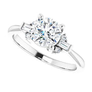 Classic Mixed-Cut Diamond Accented Engagement Setting