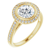 Classic Cathedral Diamond Halo Engagement Setting