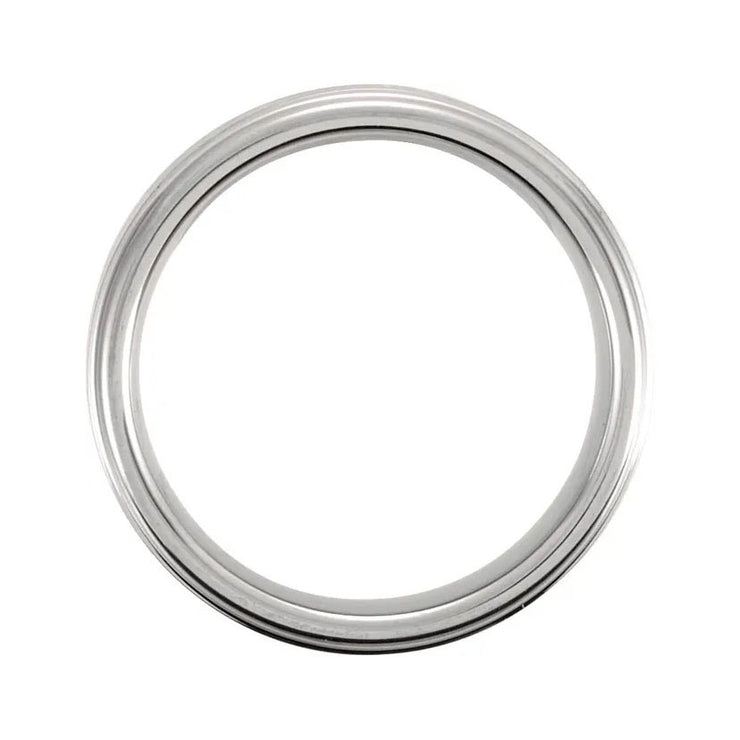 Mens Tungsten 6 mm Satin and Polished Edge Band
