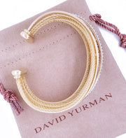 David Yurman 18K Crossover Diamond Cuff Bracelet