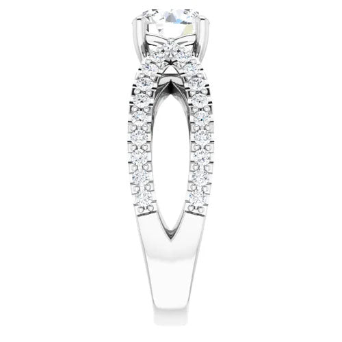Cathedral Split-Shank Diamond Accented Engagement Setting