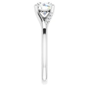 Modern Cathedral Pinpoint Diamond Accented Engagement Setting