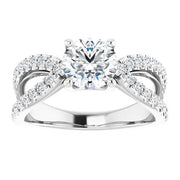 Cathedral Split-Shank Diamond Accented Engagement Setting