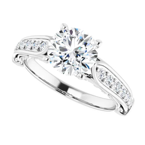 Classic Cathedral Filigree Diamond Accented Engagement Setting