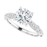 Cathedral Milgrain & Filigree Diamond Accented Engagement Setting
