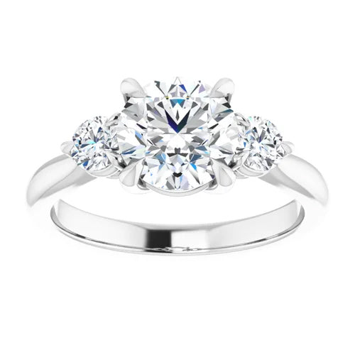 Cathedral Three-Stone Accented Engagement Setting