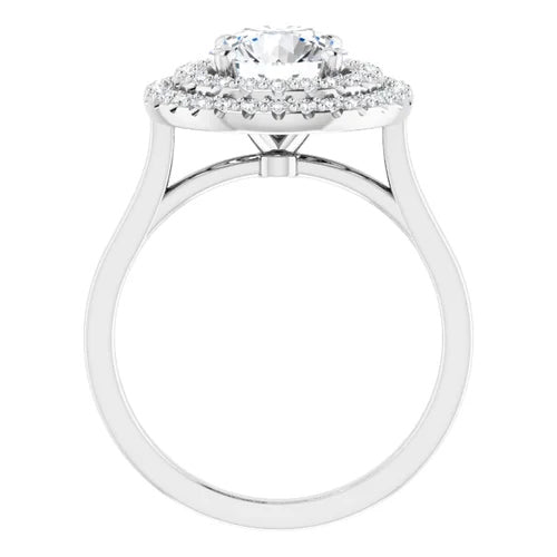 Cathedral Double Diamond Halo Engagement Setting