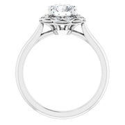 Cathedral Floret Diamond Accented Engagement Setting