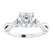 Cathedral Woven Diamond Accented Engagement Setting