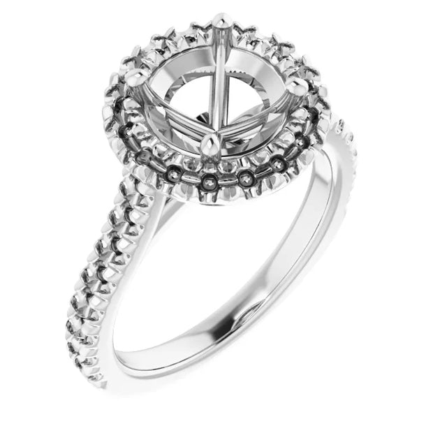 3C Cathedral French-Set Diamond Engagement Setting