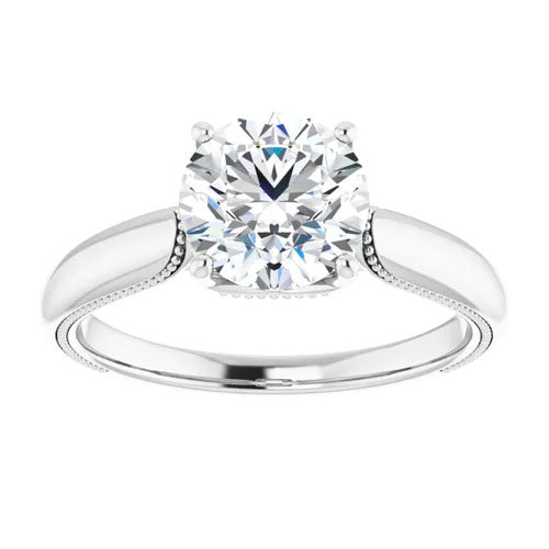 Cathedral 1/20ctw Diamond Accented Milgrain Engagement Setting