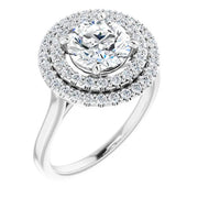 Cathedral Double Diamond Halo Engagement Setting