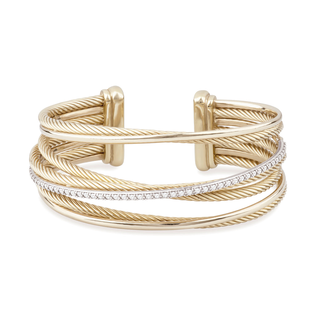 David Yurman Crossover Diamond Cuff Bracelet – iTouch Diamonds