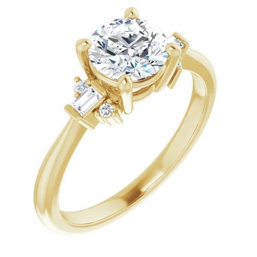 Classic Mixed-Cut Diamond Accented Engagement Setting
