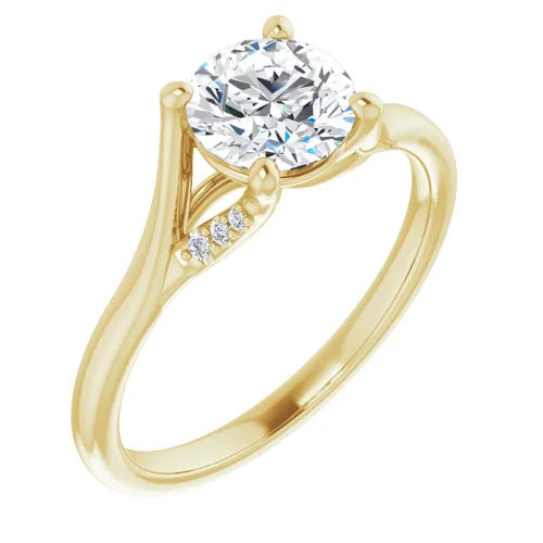 Modern Cathedral Pinpoint Diamond Accented Engagement Setting