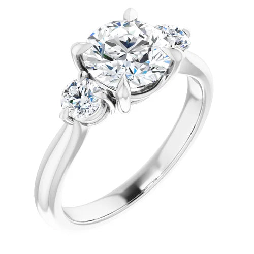Cathedral Three-Stone Accented Engagement Setting